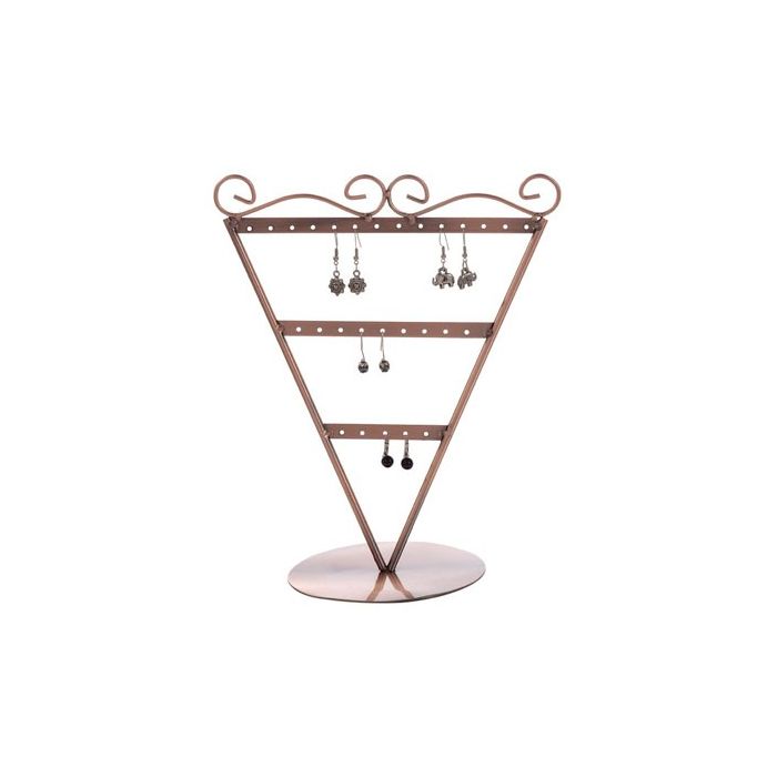 Oyratikka-orkuborð V-laga. Kopar. H23 cm. 13 pørpar oyraøringar