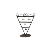 Oyraáheyggjandi V-laga. Svørt metal. H23 cm. 13 pør øreringar