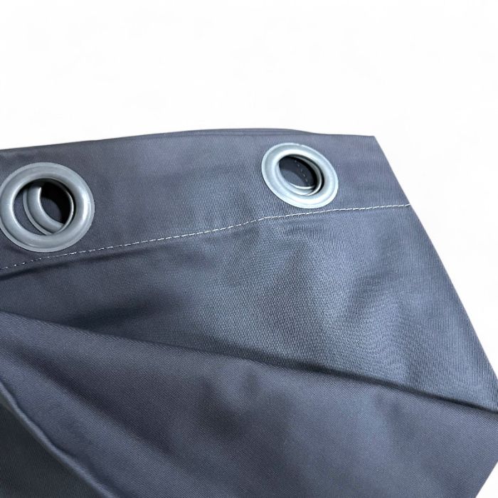 Gardin, ljós gráur flauelur við ringum Ø40 mm L 196 x B 135 cm (4 cm niðan til miðju í ringum)