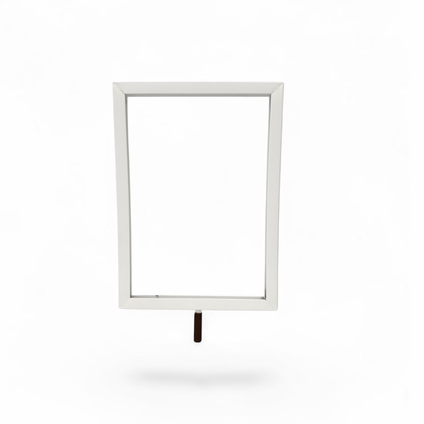 Skiltkarm, A5, metal, hvítur