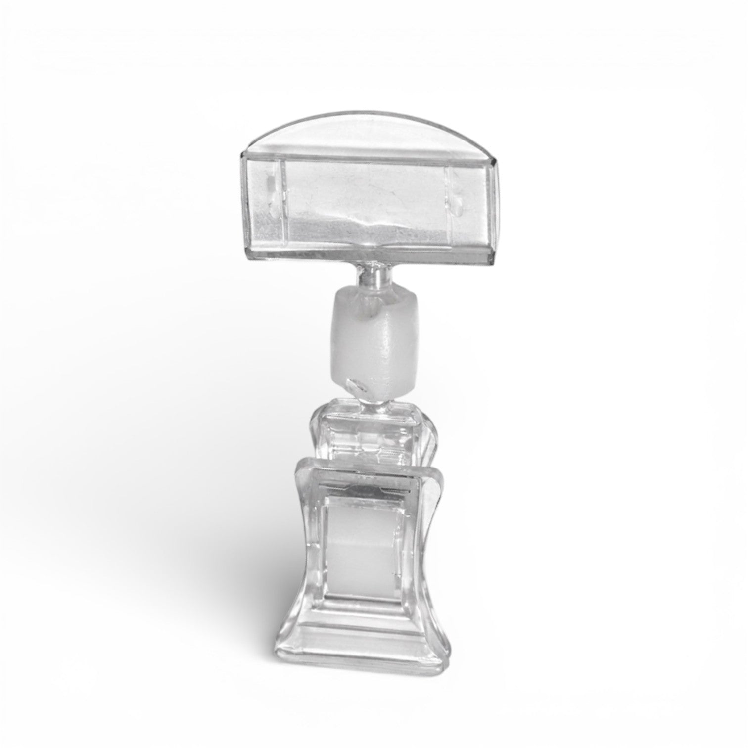 Clear Grip, skiltahaldari, lítlivur, við mjóari haldar, klárur akryl