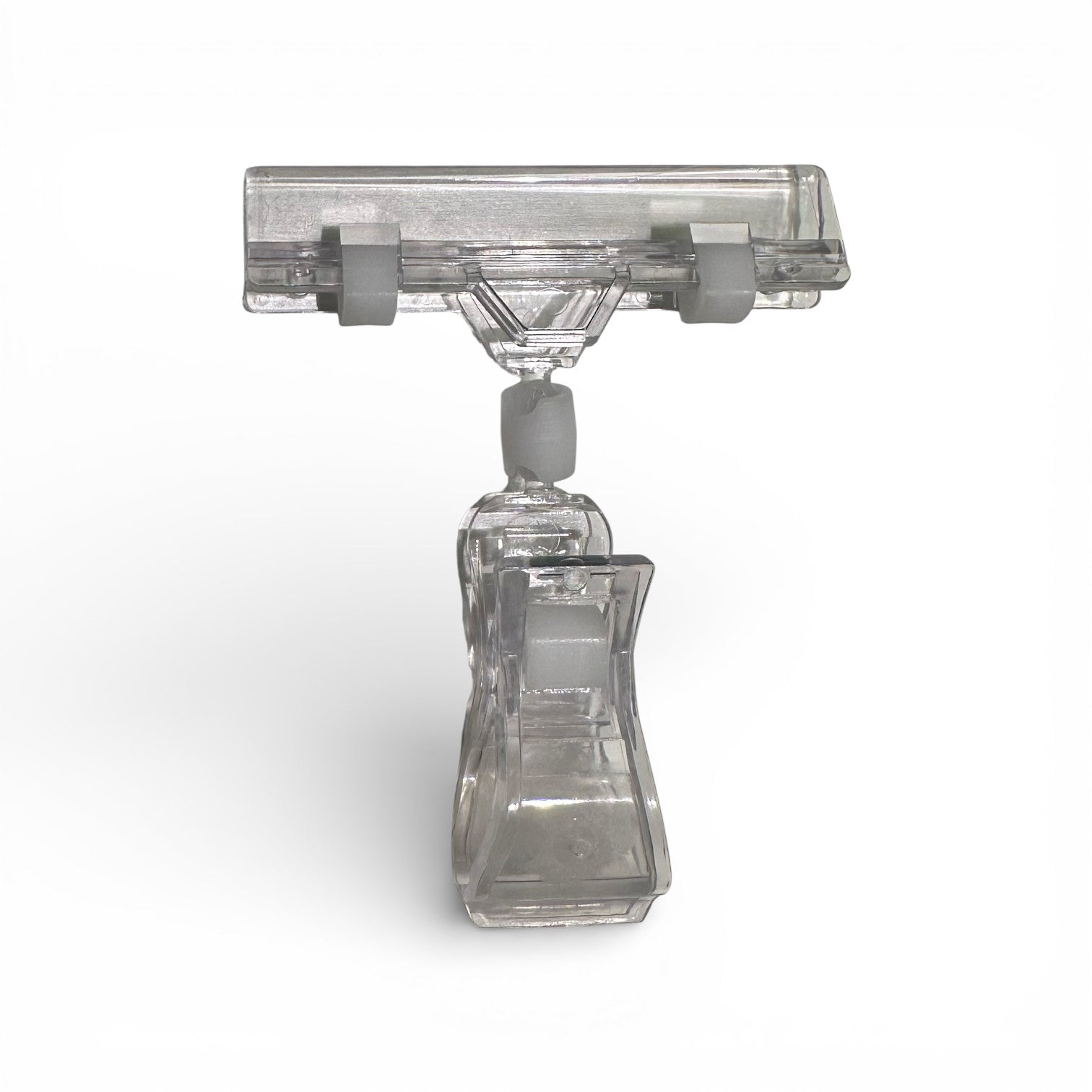 Clear Grip, skiltahaldari, við breiðari klemmu, klárt akryl, H10 cm