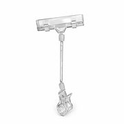 Clear Grip skiltehaldari við breiðari klemmu, klár akryl, H20 cm