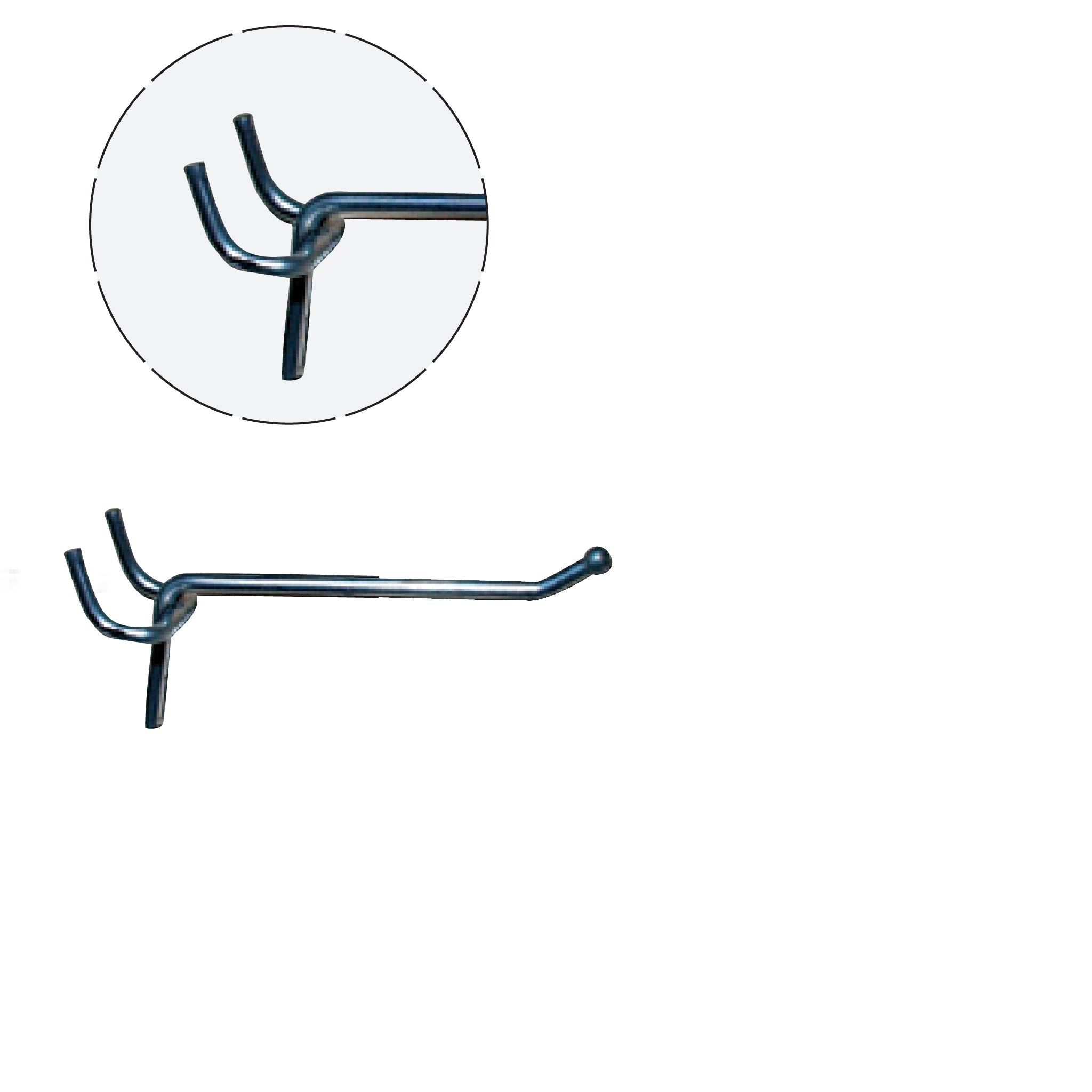 Rabattkrok, t-/rillupanelur og holplatja, galvaniserað, 5 cm. Ø 4 mm