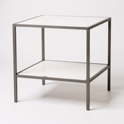 Luton borð við hvítum melaminplátum, titan, 80 x 80 x H80 cm