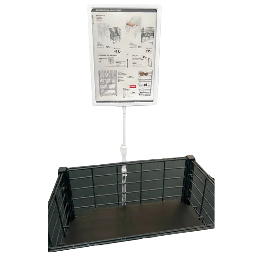 Skiltahaldari, A4, við fjøður til vír, plast, Hvítur