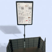 Skiltihaldari, A4, við fjøður til snøru, plast, Svartur