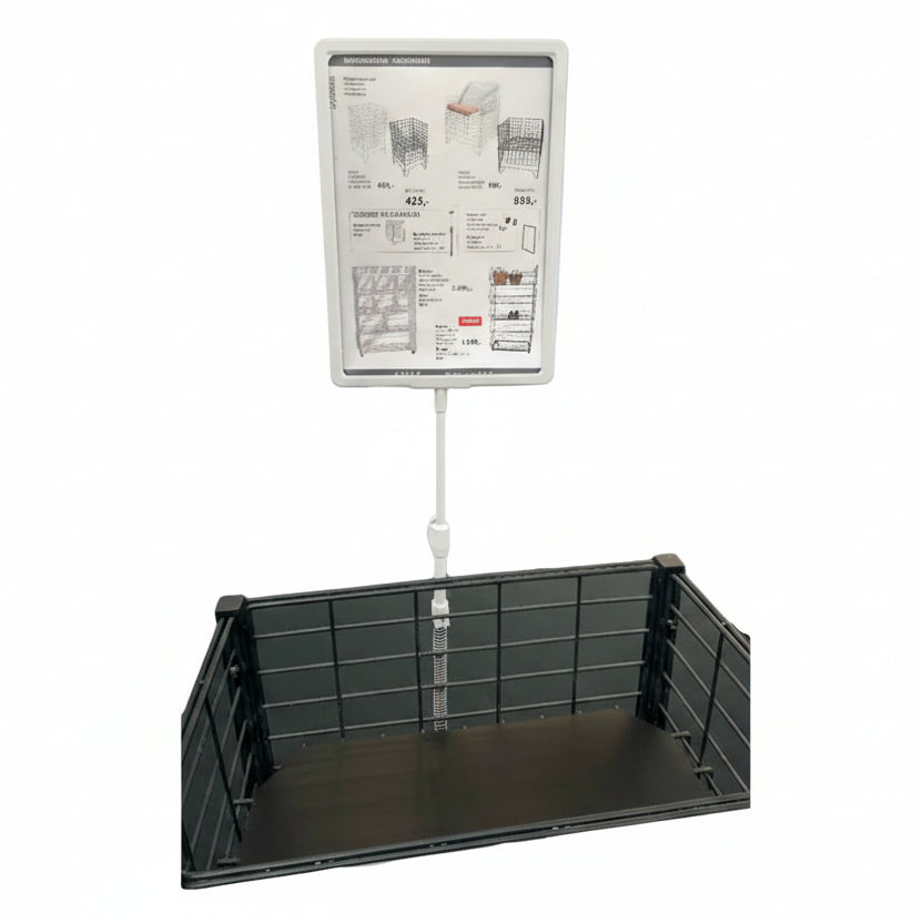 Skiltahaldari, A4, við fjøður til tráð, plast, Grár