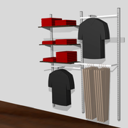 Pipe-line vegg H226 cm B189 cm Ø 60 cm titan sum sýnt á myndini.