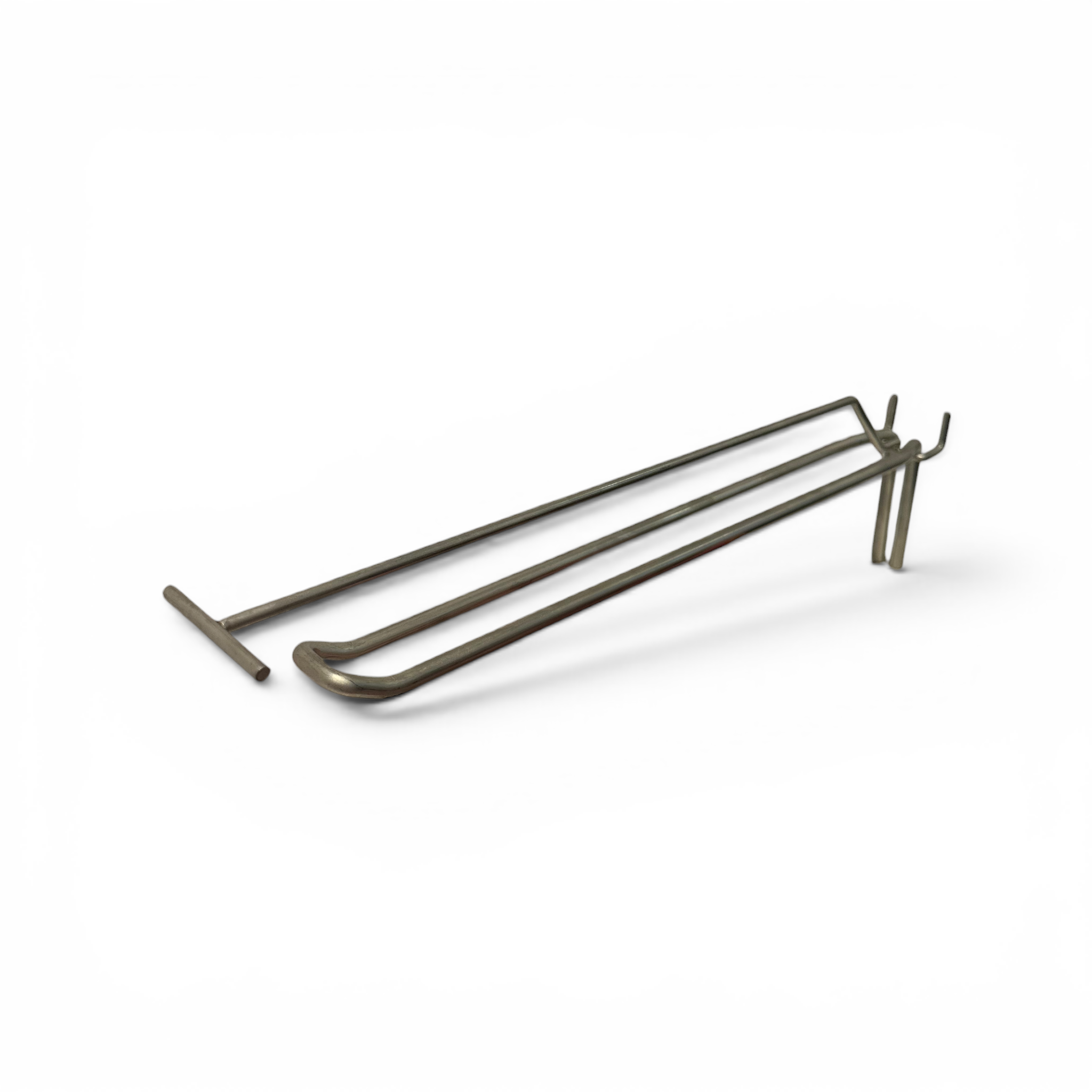 Eurokrokur til holplátu, sinkur, 30 cm, m/ T-stykki til prísmerki, ZINK. Ø 6mm