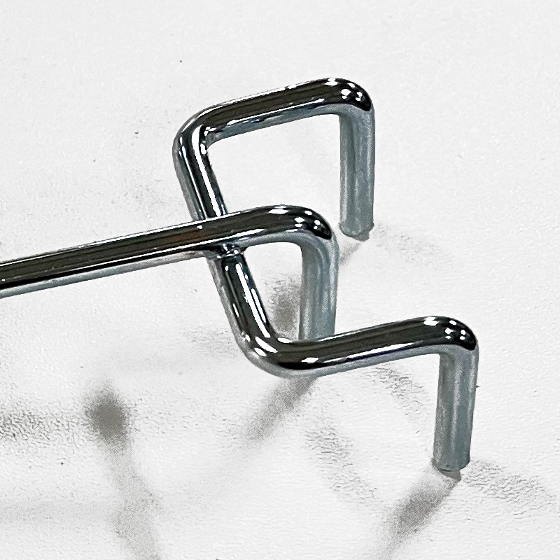 Varkrókur til 6 mm dekorstong, sink, 10 cm. Ø 4 mm. Gaffelkrok