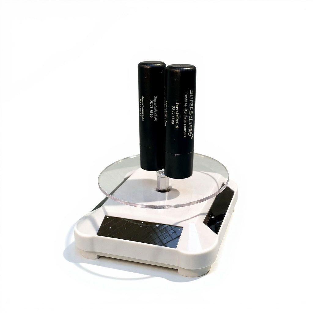 Vendarasokkel, snýrandi skjermur við sólpaneli.