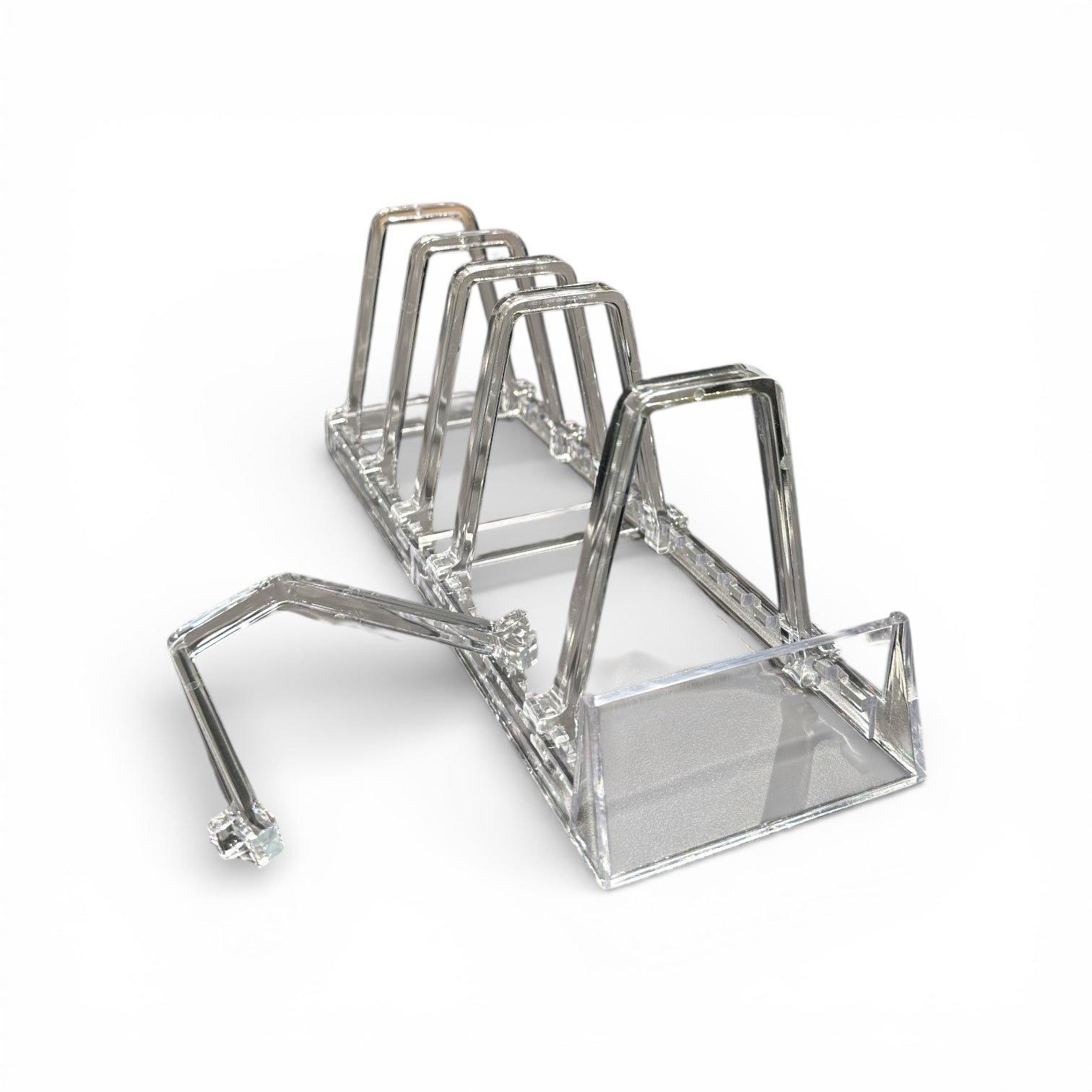 Støtta til 6 stk. bók/tál, klár, H11,5cm