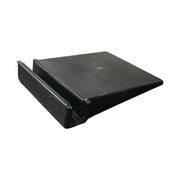 Bordhaldari úr plasti. B 6 x D 7,5 cm, skiltahaldari, til plastikrammu, svørt