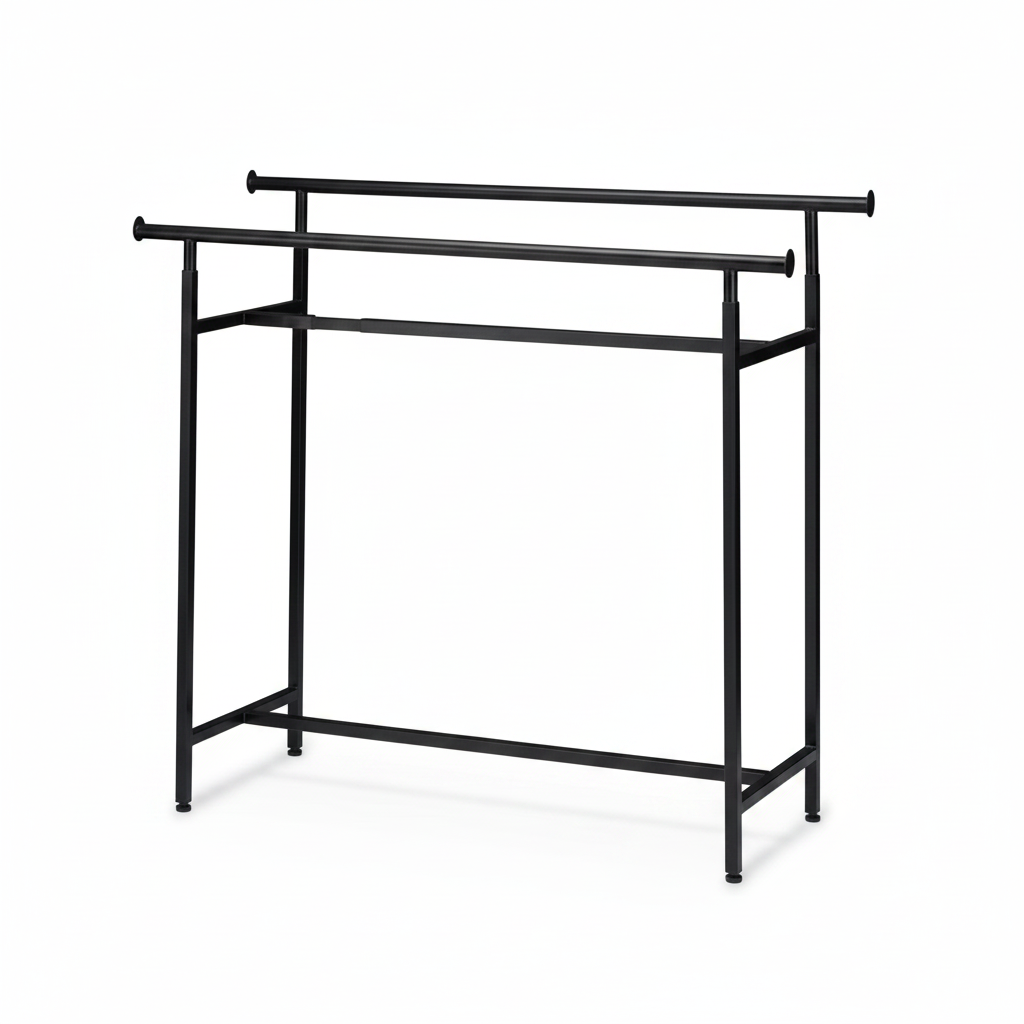 Tvífalt, tvífalt stativ, hæddarførið, svart, B150 x H122-170 cm