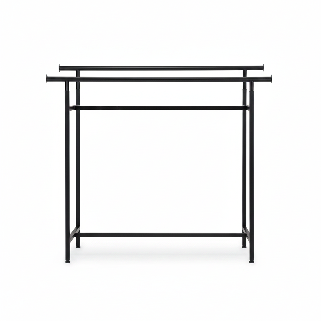Tvífalt, tvífalt stativ, hæddarførið, svart, B150 x H122-170 cm