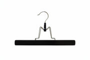 Blank sort buksebøjle med klemmer og krom krog, 25 cm