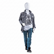 Børnemannequin, 6 ár, við høvdið, hvítur háglans, m/ glassfótplátu, H125 cm