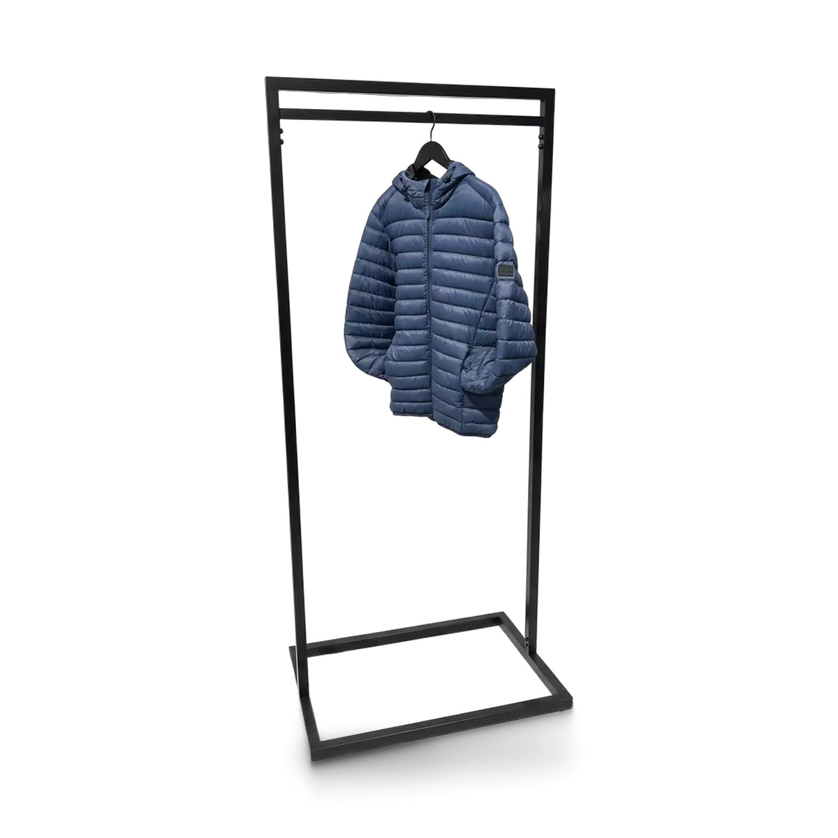 Svart stativ til akslatrø, B80 x D50 x H180 cm. Frame klædnastativ