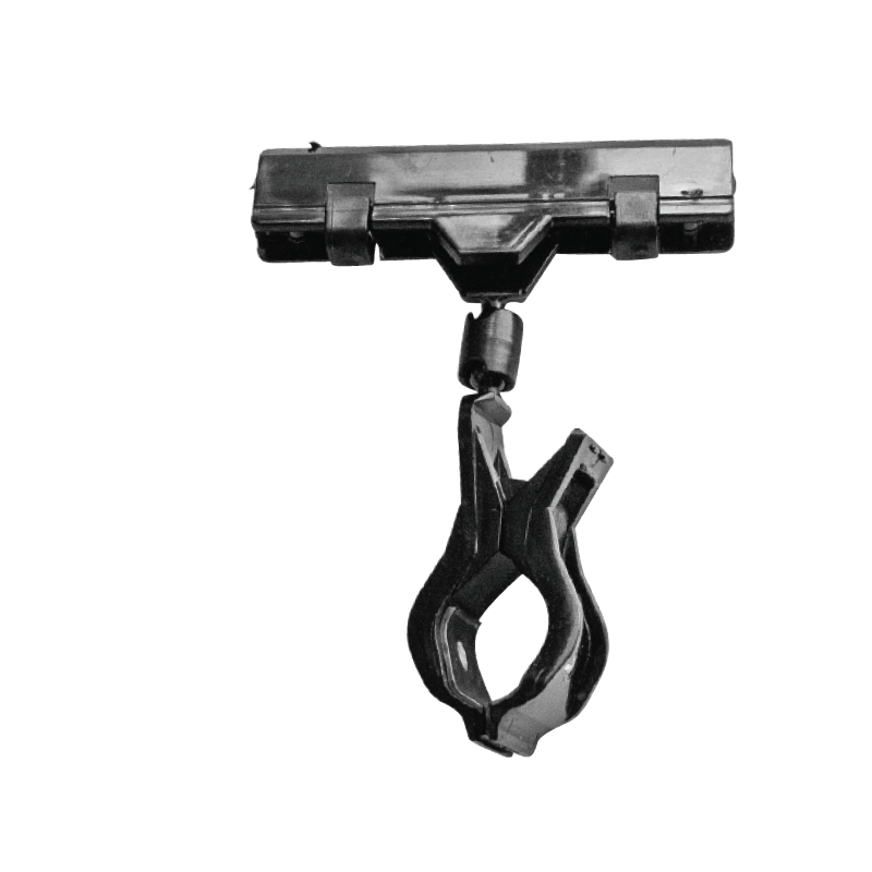Sort Clear Grip skilteklemme med bred klemme, 10 cm