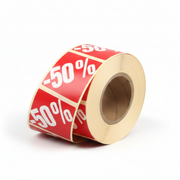 Reyð prosentmerki – 500 stk. – -50%