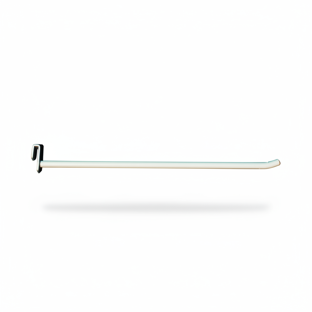 Varekrokur, fyri 5 mm dekorstong, hvítur, 30 cm. Ø 8 mm, fyri Superskinne. Ekstra sterkur