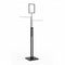 Joystickstativ við 2 beinum armum (38 cm.) í kromi, hæddarføran, við stillisúkku, svart stativ, 80 x 39 cm, H125-195 cm