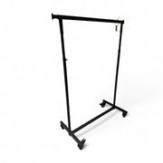 Vørumynd - klædnaskapstativ, fullkomiliga samanbrettandi, við gummikummuhjóli, stillandi, svartur, B140-220 x H145-190 cm
