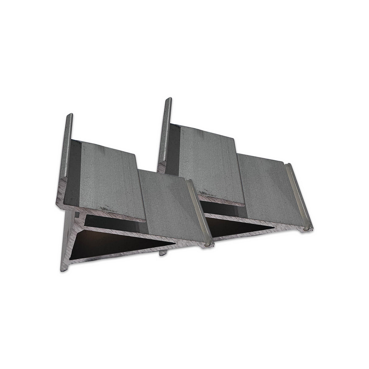 Glashyldebeslag 6 mm i aluminium, sæt med 2 stk.