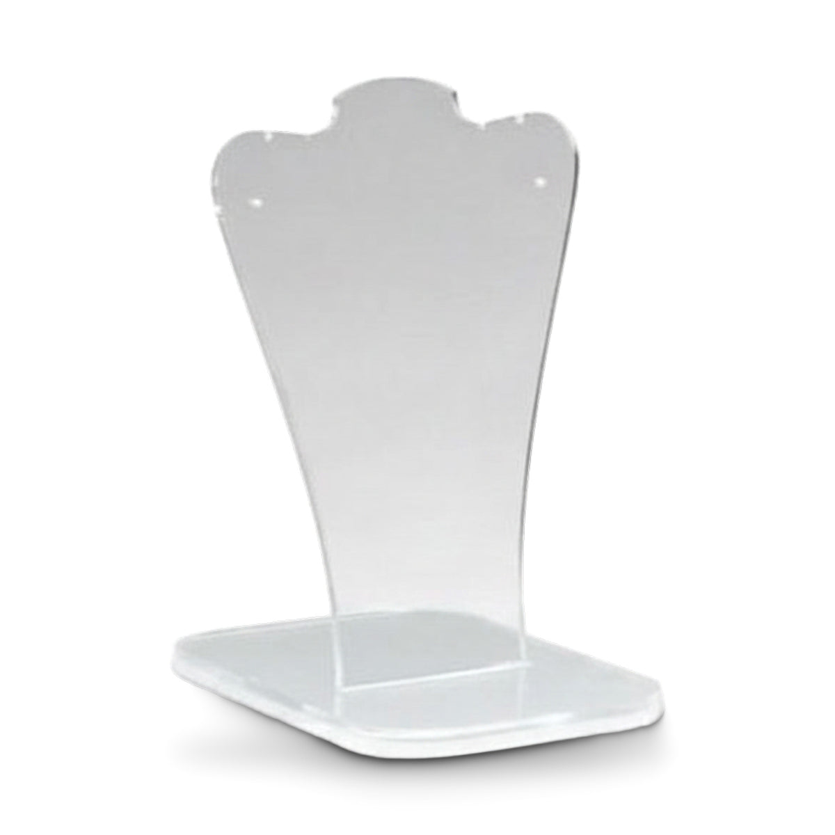 Sýningarhaldari til hálsbond við fóti. H 22 cm. Akryl. Formað sum ein busta
