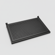 Hylda við málmhola-plátu (59,5 x 37 cm) til rilla-panel - svørt