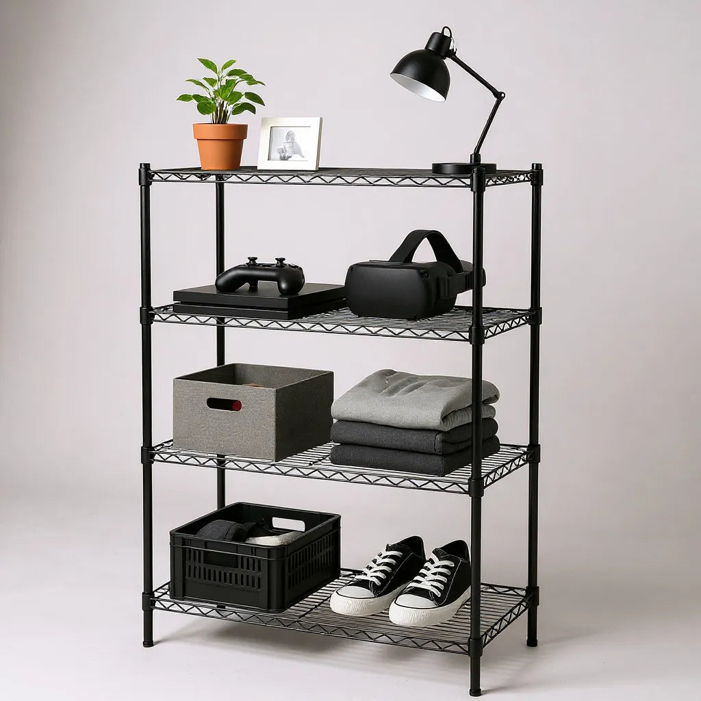 Hylla - Svørt (B 91 x D 46 x H 160 cm.) - TUBO