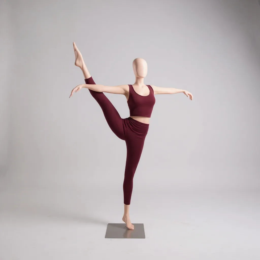 Yoga kvinnu-manekin, fitness/yoga - hvítur. Eitt bein