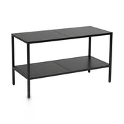 Luton, salgsbord med sorte melaminplader, sort stel. B160 cm