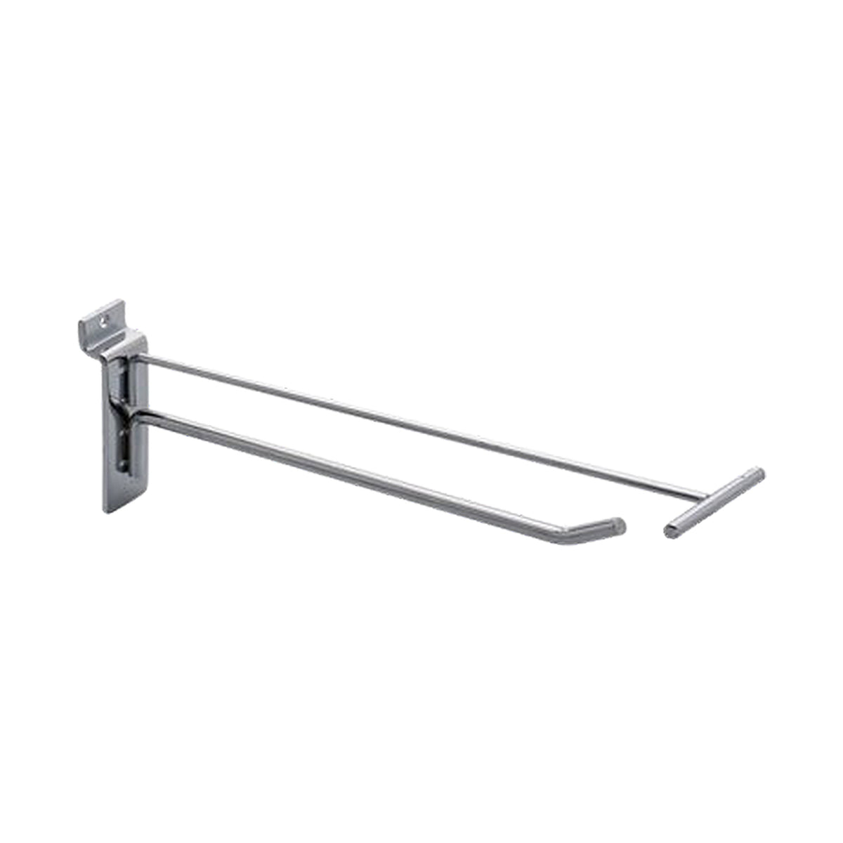 Kromaður eurokrókur til panel, 30 cm, við yvirarmi.