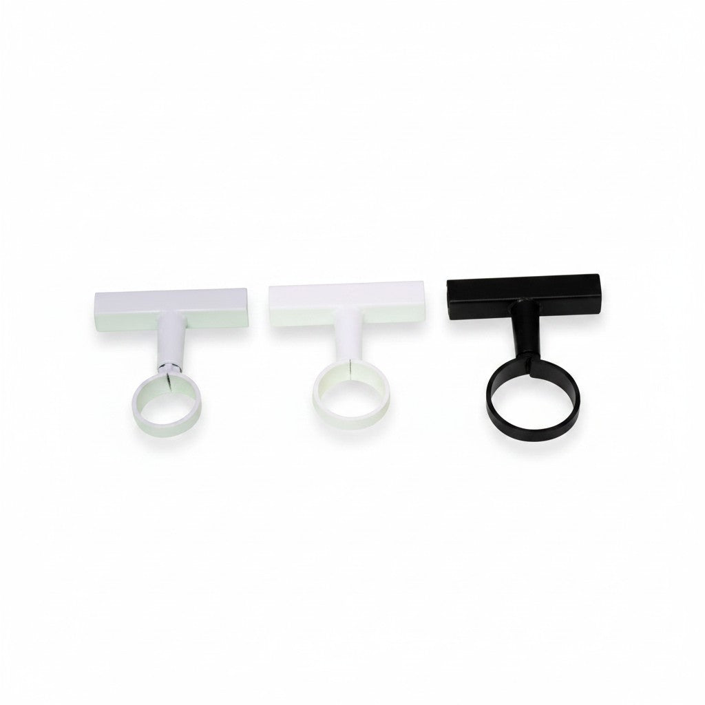 SuperSellerS 32mm pipe clips with T-piece for plastic sign frames in black and white plastic