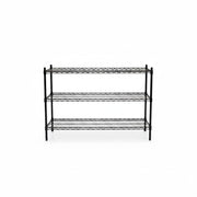 SuperSellerS black TUBO wire shelving unit with three extra deep shelves for storage, 122cm wide