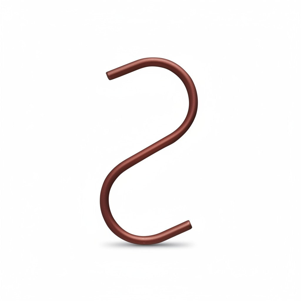 SuperSellerS copper S-hook for retail display, 9.7 x 5 cm, durable metal construction for hanging merchandise