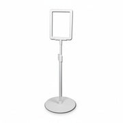 SuperSellerS dark grey A6 sign holder with adjustable height stand and round base for retail displays