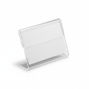 SuperSellerS A8 slanted acrylic sign holder for table or shelf display, 7.5 x 5 cm clear plastic stand