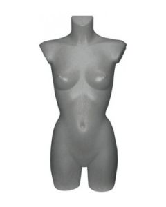Basic, torsooverdel m. lår, dame, grå, bryst 85, talje 60, højde 82 cm (Serie 5000)