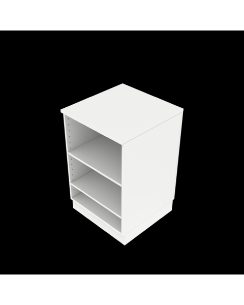 Basis Disk hvid med 2 hylder. 60 x 60 x H96 cm