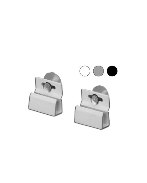 Clips m/ sugekop 2.5 x 2.5 cm. - sæt, skilteholder til plastrammer. Vælg farve