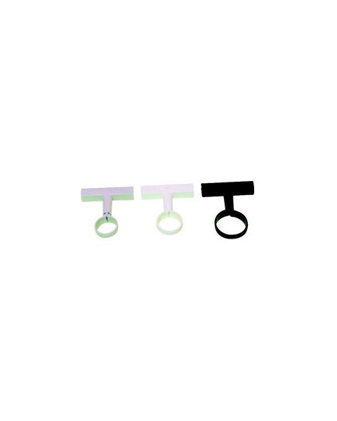 Rørclips, til Ø32 mm rør, med t-stykke, skilteholder til plastrammer. Vælg farve