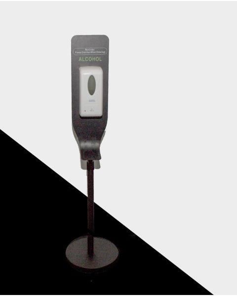 Spritstander - Dispenser t/ hånddprit / desinfektion og SÆBE på stander, sort