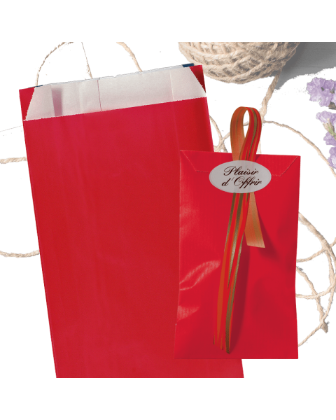 Gavepose, kraftpapir - Rød. Vælg størrelse