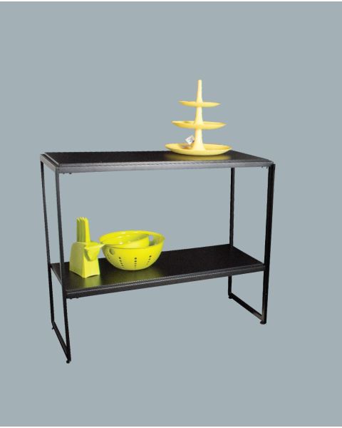 HAPPY! oplægsbord- / reol. B94 x D40 x H82 cm. Sort metal stel. Vælg farve på bordplade