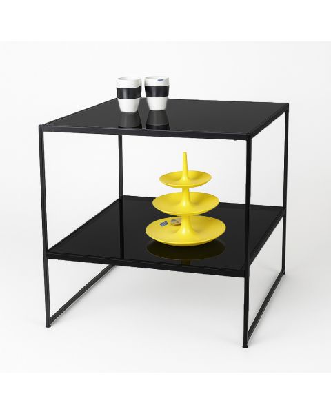 HAPPY! oplægsbord, sort, 80 x 80, 2 sorte melaminplader