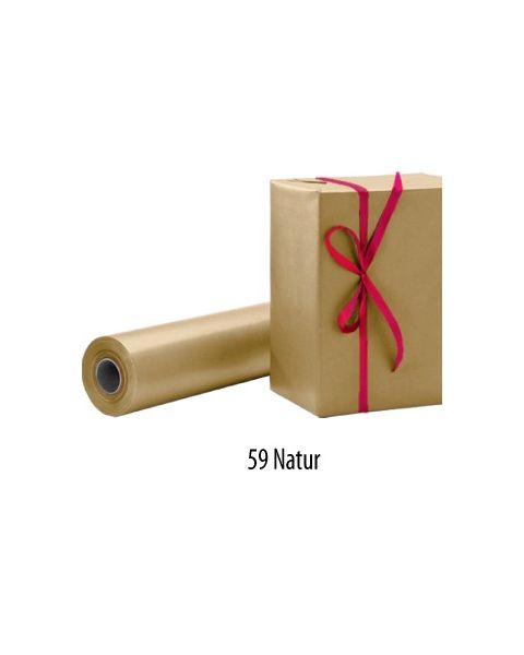 Gavepapir B 70 cm x 100 mtr. Kraftpapir - Ensfarvet - kraftpapir
