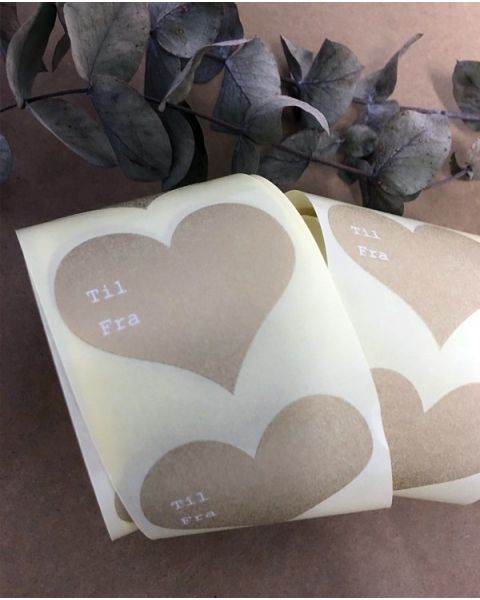 Gavemærker - Hjerteform - 500 stk.